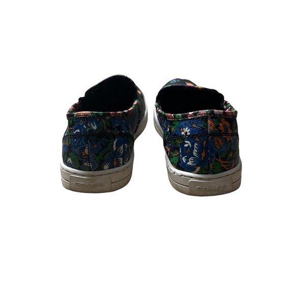 COACH Slip-on Floral Pebbled Leather Parkside Sneakers in Black Size 8.5 - Picture 5 of 6